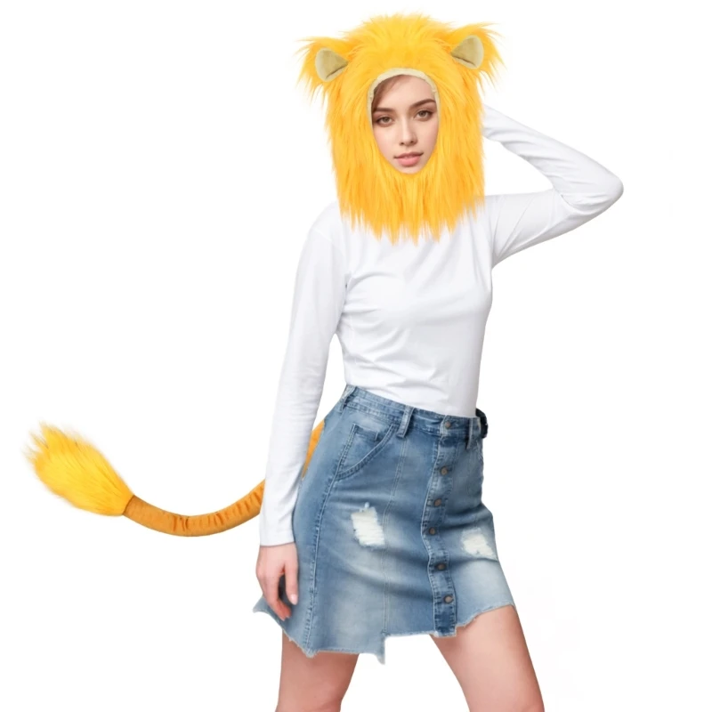 

E15F Beauty Animal Cosplay Head Cover For Costume Parties School Plays And More