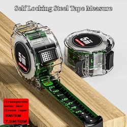 Self Locking Steel Tape Measure Retractable High-Precision measuring tape Laser Inkjet Code Box Ruler Measuring Tool Meter Ruler