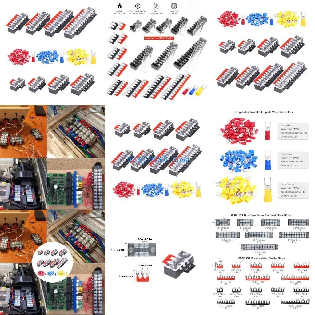 

L8RC 124 шт. Профессиональный изолированный клеммный блок для клемм электриков