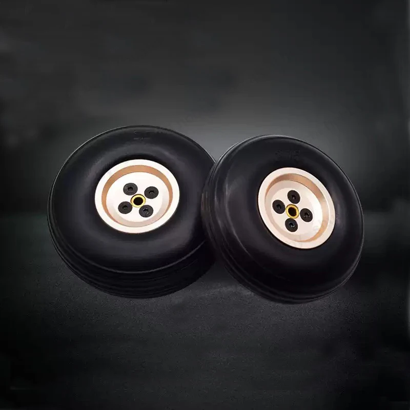 Modèle de train d'atterrissage d'avion RC, 1 pièce, peau de pneu en caoutchouc + moyeu de roue en alliage d'aluminium 7075 1 pouce 1.5 pouces 3 pouces, pneu résistant à l'usure