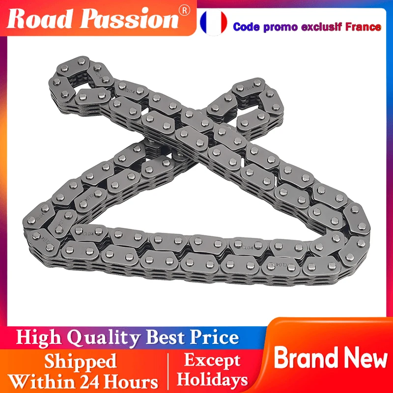 Chaîne de distribution d'arbre à cames de moto Road Passion, 104 maillons, pour Yamaha VP300 VP250 YP250C YP250R YP250RA YP250A YP250D YP250S DX SV