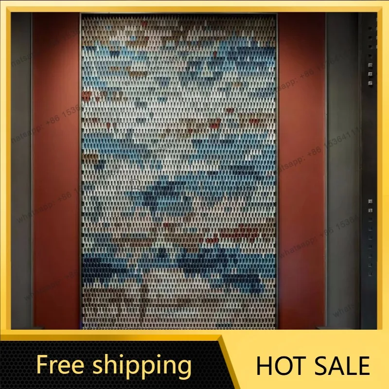 LJY Art Geometry Front Desk Background Wall Decorative Painting Hotel