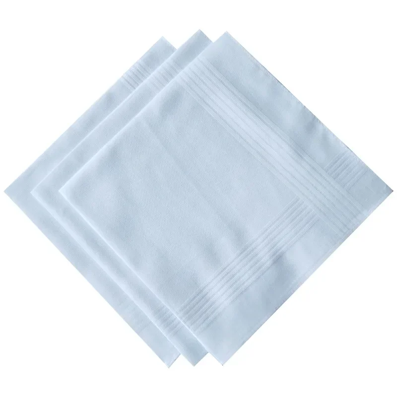

6PCS Pure Cotton White Handkerchief Satin Satin Gentleman Handkerchief Suit School Doodle Supplies Solid Color Pocket Square