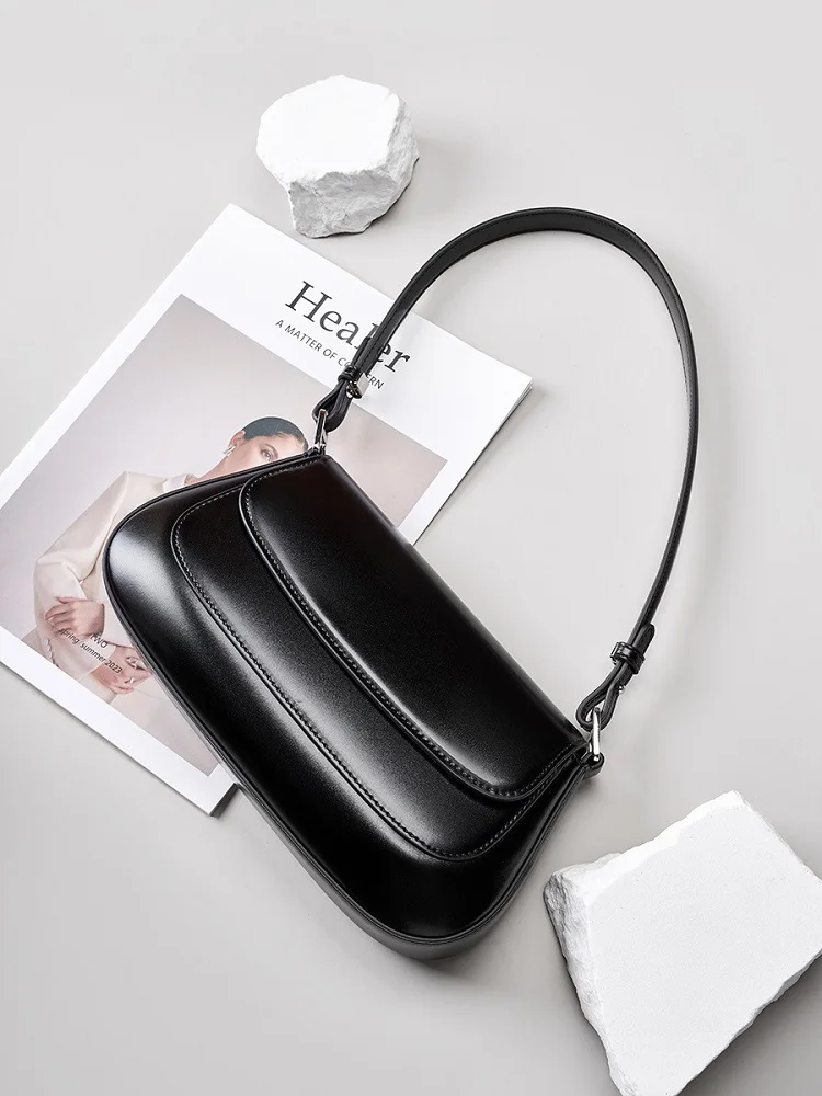 Fashion Women Crossbody Bag Genuine Leather Daily Shoulder Bag Ladies High Quality Underarm Saddle Bag for street shopping