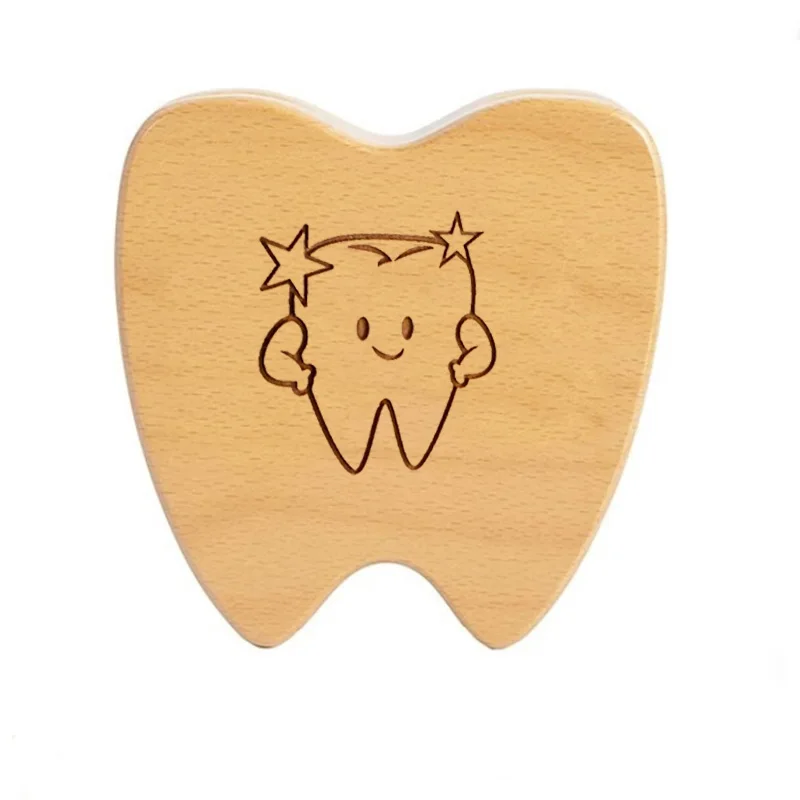 

Personalised Wooden Tooth Fairy Teeth Box with Engraved Name First Tooth Keepsake New Baby Gift