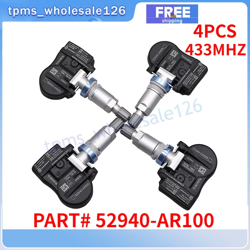 

4PCS Tire Sensor 52940-AR100 For 2021 2022 2023 2024 2025 2026 2027 Genesis GV70 Tyre Pressure Monitor System 433MHZ 52933-F2000