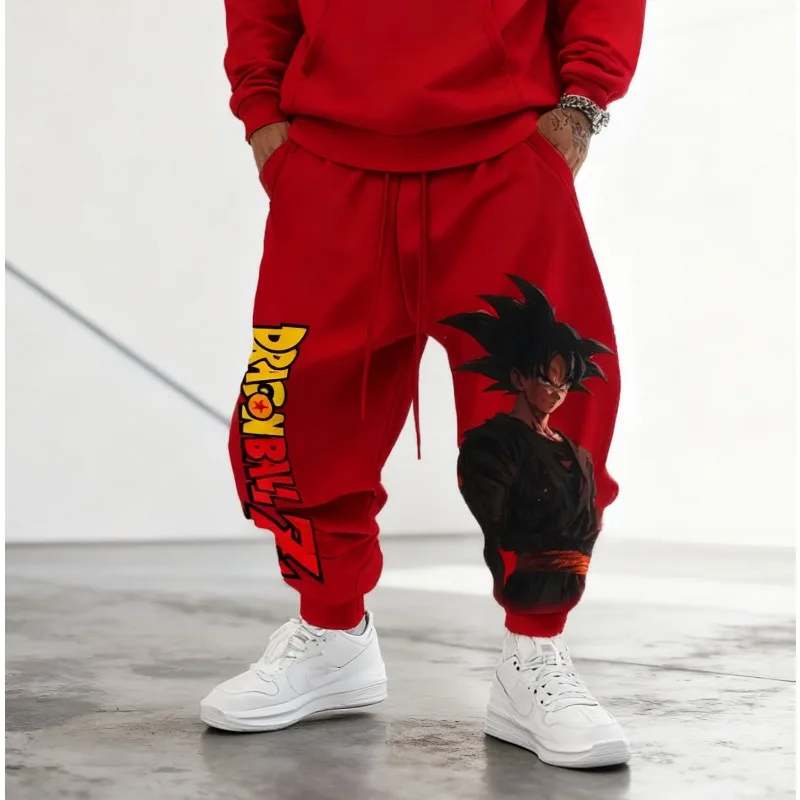 

Autumn Winter Men's Pants Japanese Anime Dragon Ball Z Son Goku Prints Sweatpants 100% Cotton Sports Trousers Harajuku Leggings