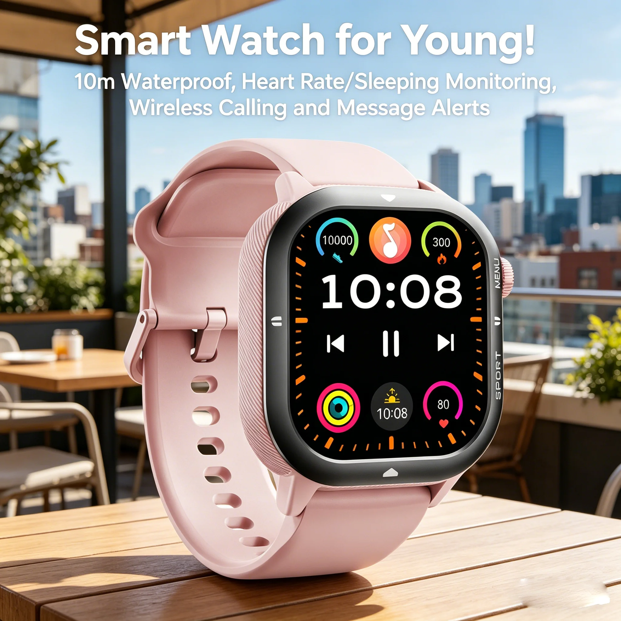 LEADOYS Gift for Mother's Day Women's Smart Watch Women's Health Monitoring | Heart Rate Sleep Monitor Selfie Gadget Music Play