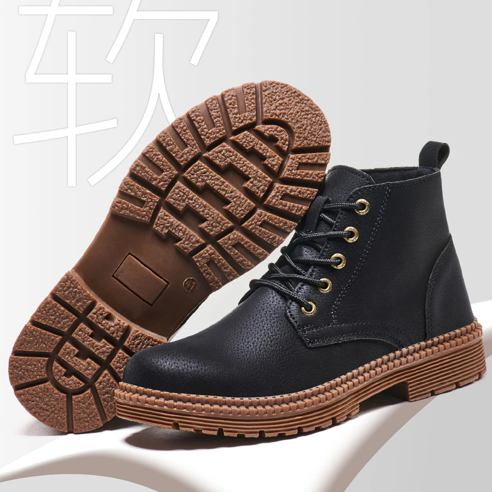 Waterproof Work Boots Safety S - Leather Work Fabric ulasan dan harga