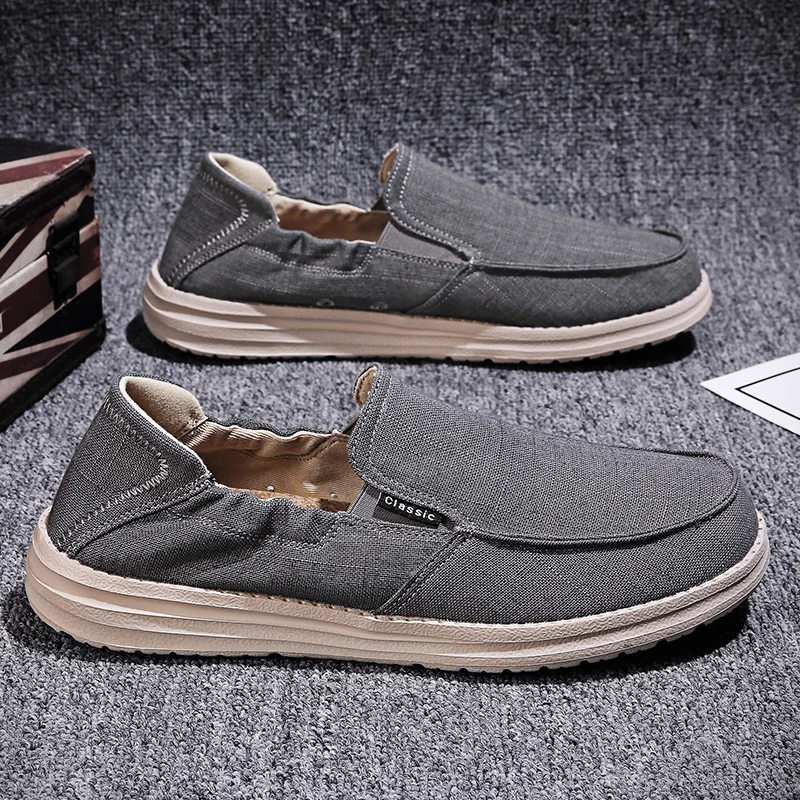

Повседневная обувь, легкая уличная прогулочная обувь, кроссовки больших размеров, новая мужская вулканизированная обувь, дышащая парусиновая обувь, мужские лоферы