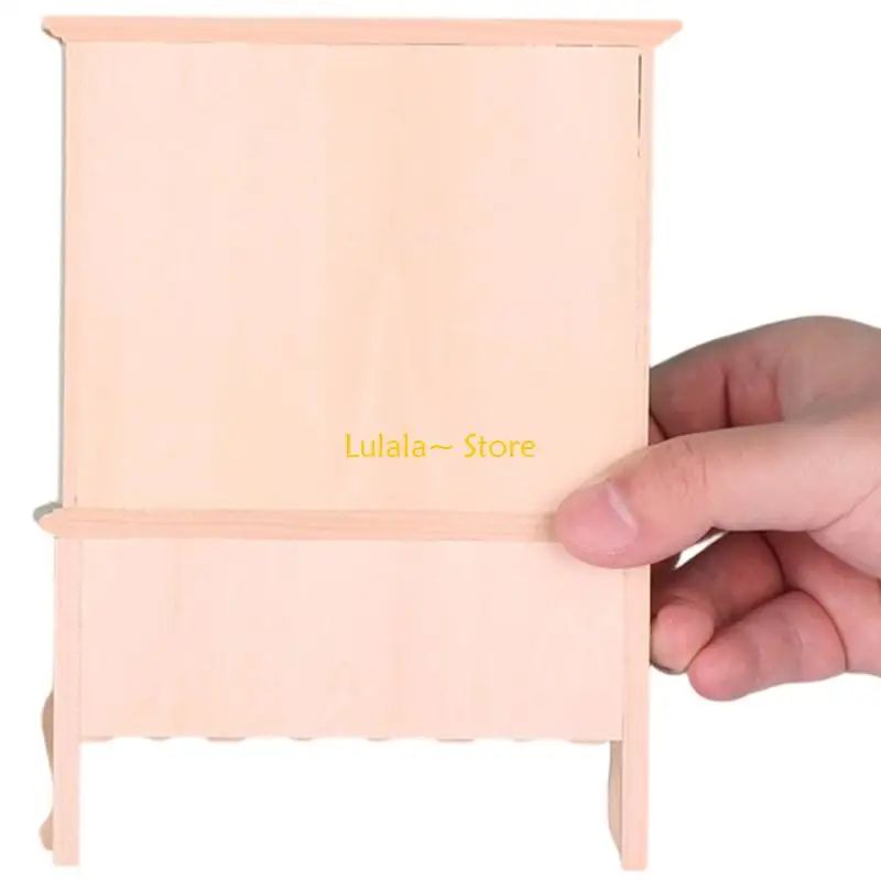 

Y4QA Customizable Unpainted Wooden Dollhouses Cabinet 1/12 Scale Miniature Furniture With Easy Together Design