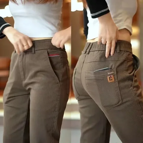 Imagen 1 del producto 2024 nuevo diseño primavera moda coreana pantalones casuales para hombres Otoño Invierno Regular elástico delgado pantalones de trabajo de negocios pantalones para hombres