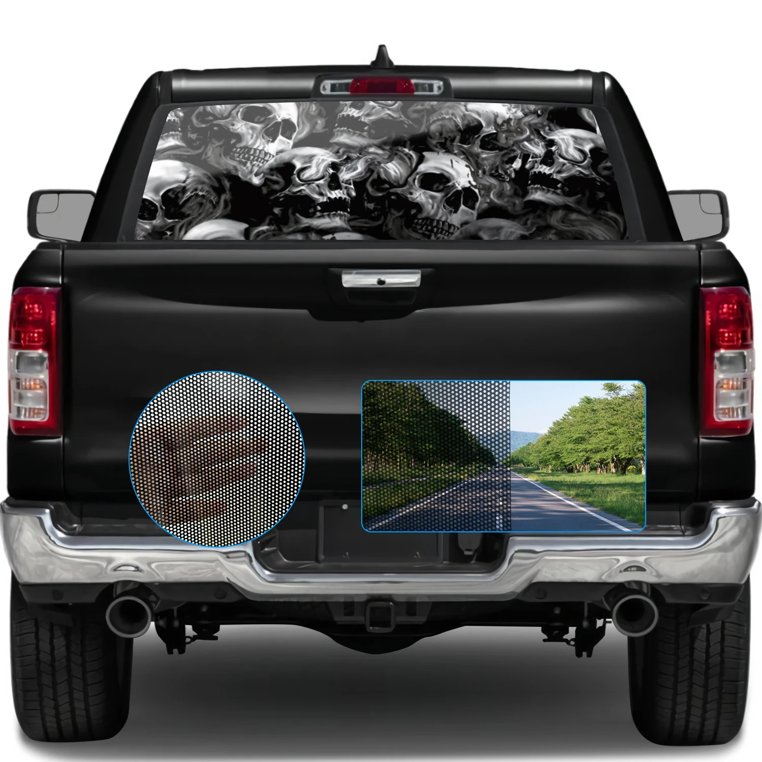 Personalise Skull Rear Window Decals For Trucks Suvs Universal High-Definition Print Graphic Decoration Truck Window Decals