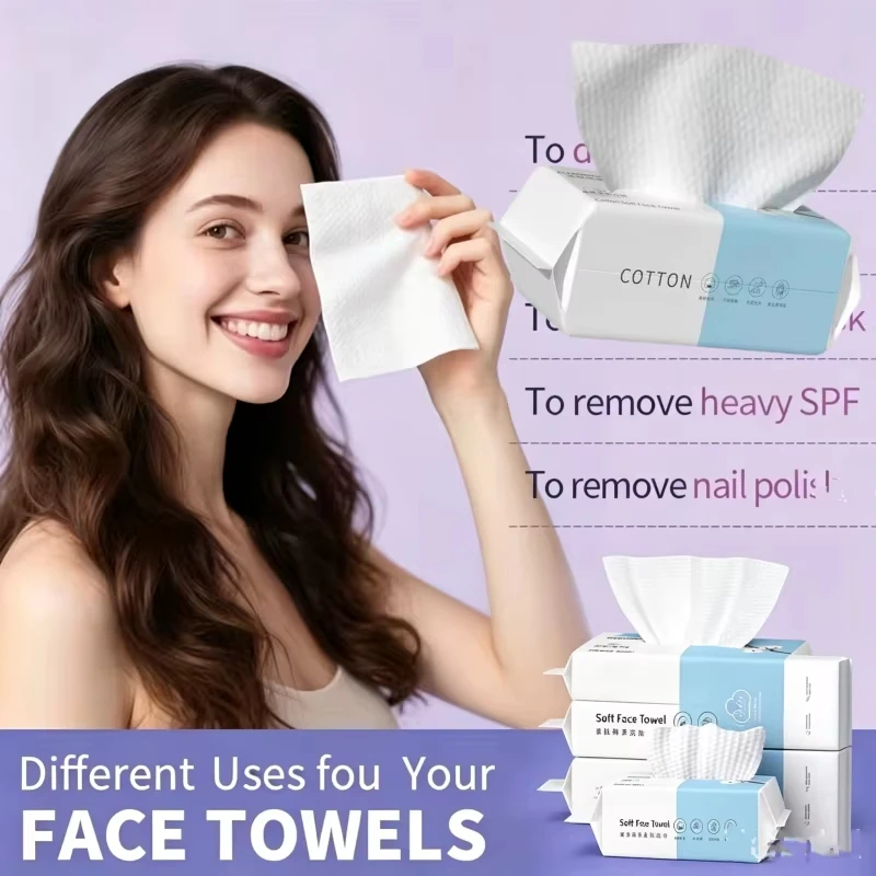 1pc Disposable Face Towels, Wet And Dry Dual Use,Clean Facial Wipes For Sensitive Skin, Facial Cleansing Towels