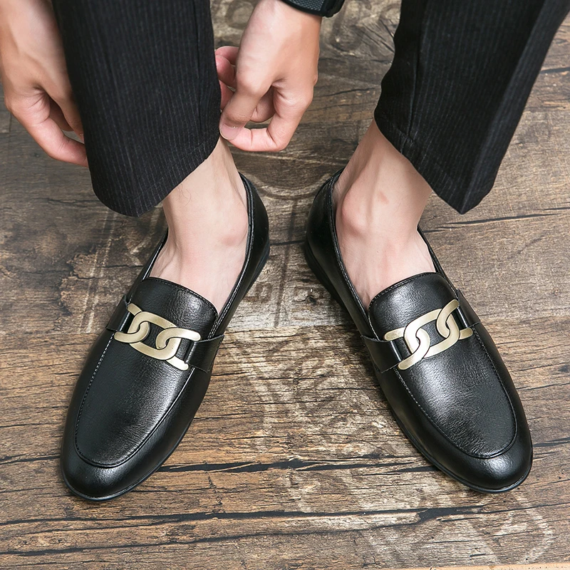 

European Station youth pointed casual leather shoes men British trend nightclub hairstylist men's shoes marriage work shoes