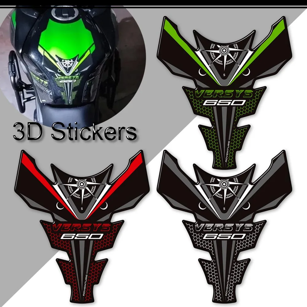 

For Kawasaki Versys 650 LT 650LT 3D Stickers Fuel Oil Tank Pad Tankpad Gas Kit Knee Protector Adventure Decals