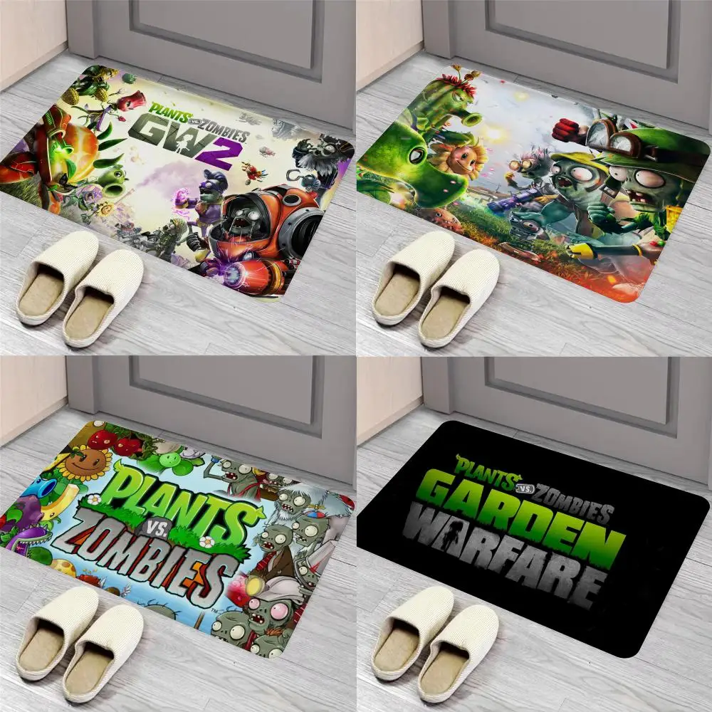 

P-Pla-nts-VS-Zom-bies Floor Mat Entrance Door Mat Nordic Style Home Doormat Bathroom-Toilet Mats Bedroom Hotel Decor Mat