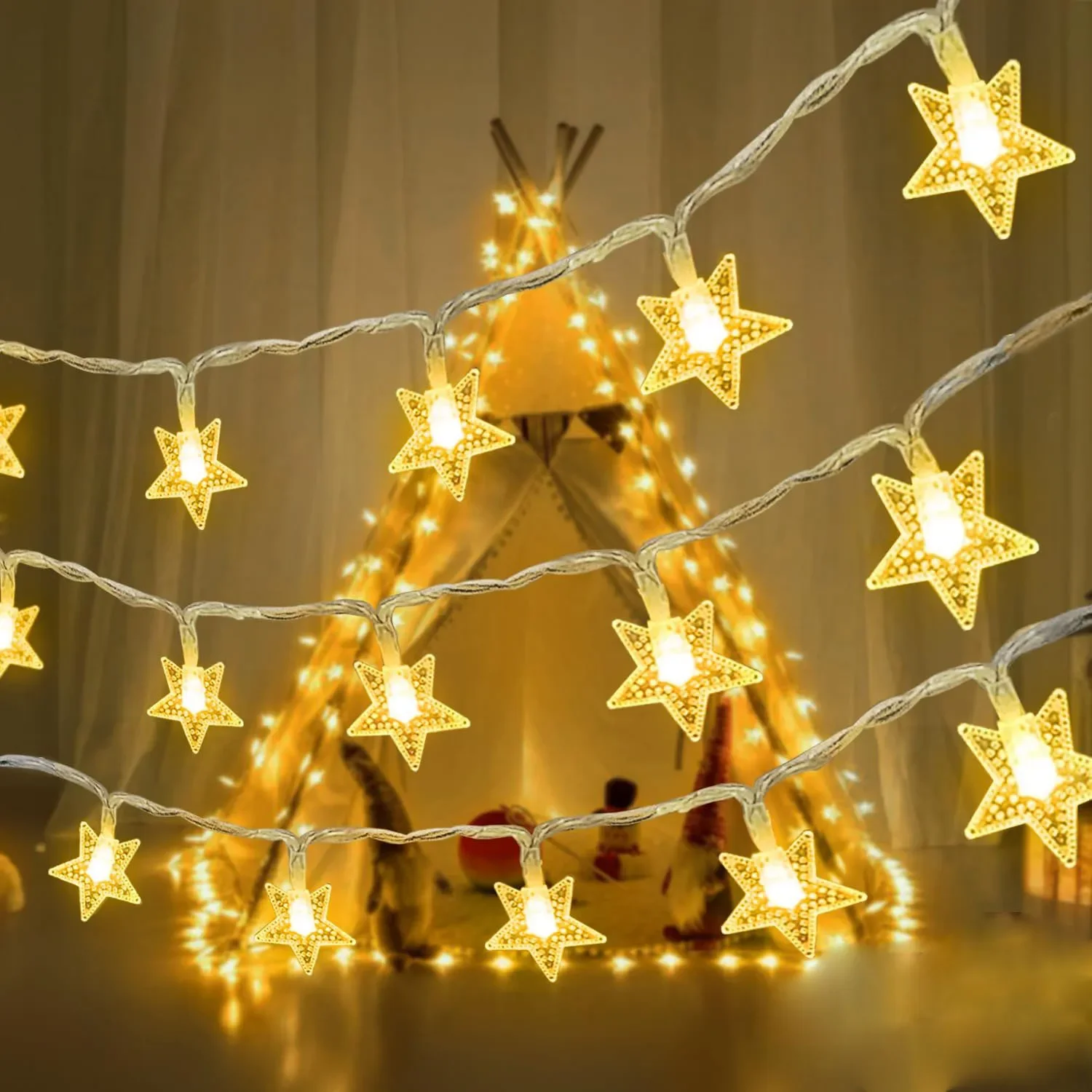 عيد الميلاد LED سلسلة أضواء داخلي في الهواء الطلق ستار سلسلة أضواء جارلاند أضواء لمبة الجنية أضواء حفلة ديكور المنزل حديقة الزفاف #1