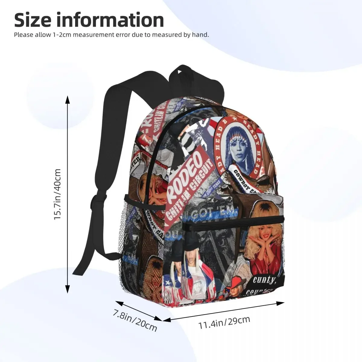 Beyonce Cowboy Carter Tour Student Backpack School Bag Hiking Travel Daypack for Boys Girls Fashion Bookbag Shoulder Bags