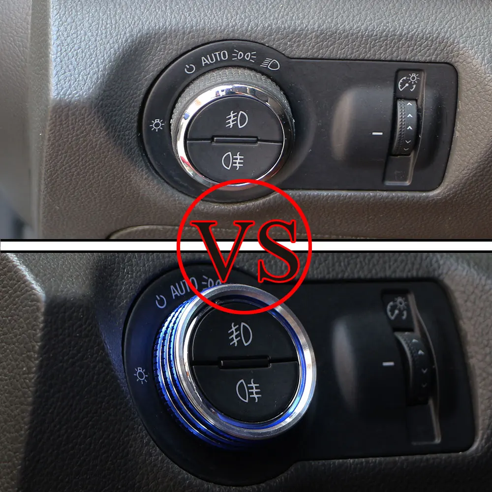 Car Head Lights HeadLamp Switch Button Knob Cover Decoration Ring for Chevrolet Chevy Cruze 2009 - 2014 Accessories