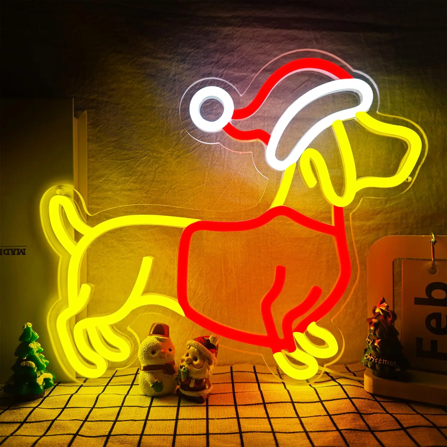 

Рождественская такса Неоновая вывеска Рождественская светодиодная неоновая вывеска для декора стен Рождественская вечеринка Спальня Декор игровой комнаты Праздничный подарок