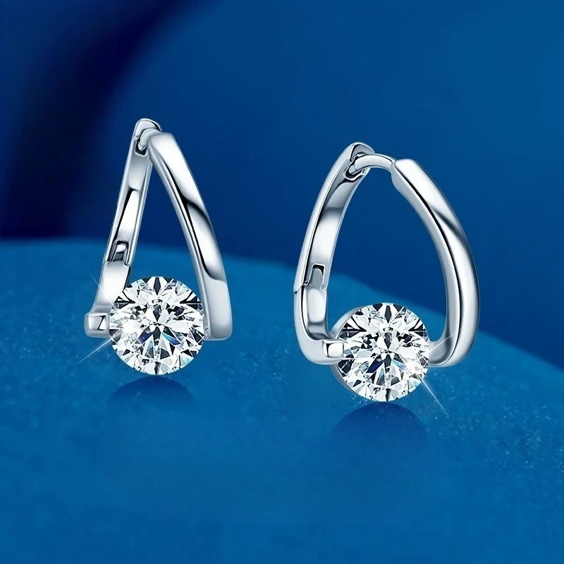 

1pair 1Carat Sparkling Moissanite Stud Earrings, Designed To Elevate Any Outfit, A Wonderful Gift for Best Friend.