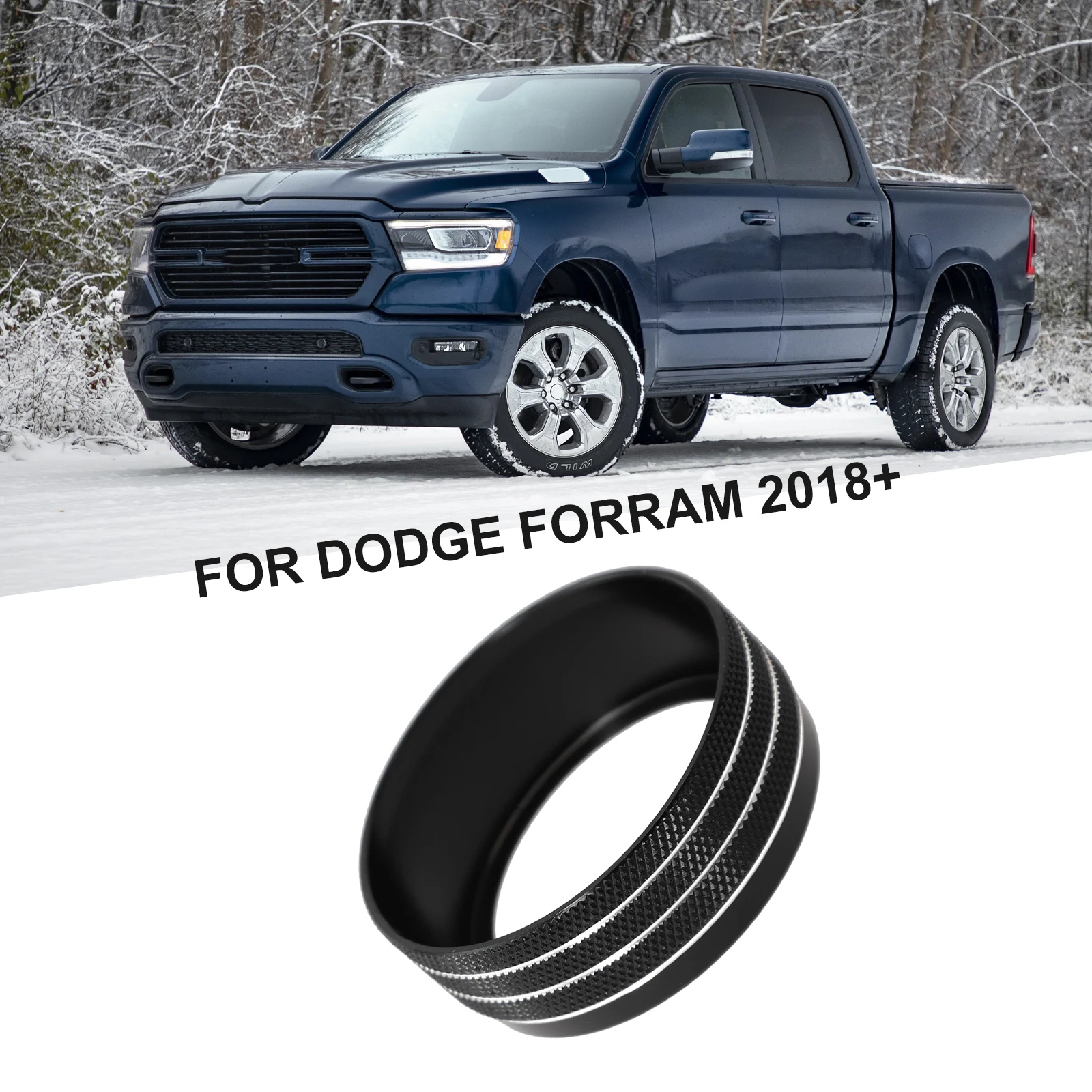 For Shift Knob Cover Ring for Transmission Switch with Aluminum Alloy Build Compatible with For Ram 1500 2018 2019 2020