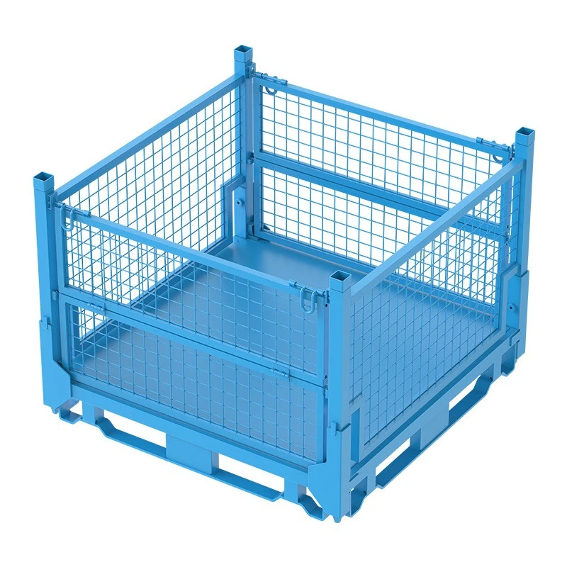 Metal folding material box grid turnover box storage cage stacking frame special iron frame for auto parts