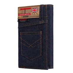 Vintage Men Wallet Coin Bag Long Style Purse Denim Cloth Wallets for Men Zipper Wallet High-capacity Luxury Clutch Bag Billetera