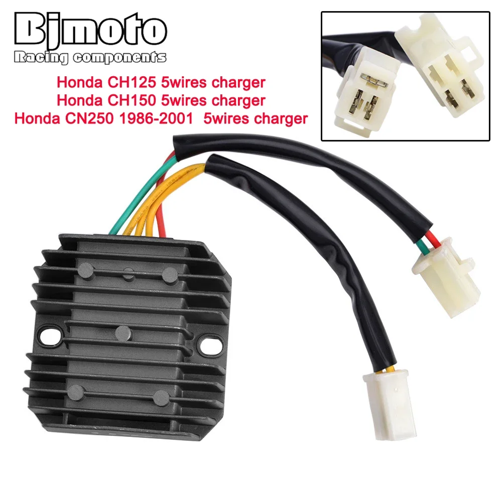 Motorcycle Voltage Regulator Rectifier For Honda CH125 CH150 CN250 CH 125 150 CN 250 1986-2001  5 wires Charger Spare Parts