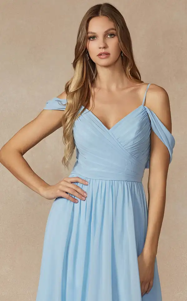 

Customized Casual Simple Chiffon Criss-Cross Pleat Draped A-line V-neck Long Dresses Bespoke Occasion Dresses Exquisite Fashion