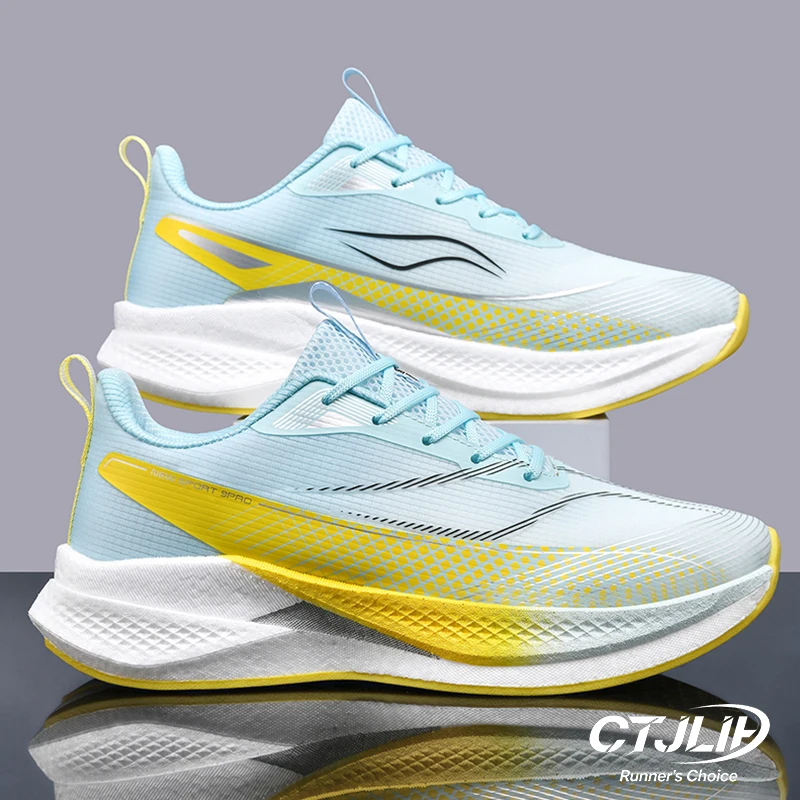 Men Carbon Plate Running Shoes Ultra Light Breathable Shock Absorb Non Slip Marathon Racing Jogging Training Sneakers Footwear