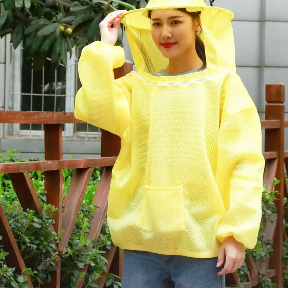 Comfortable Beekeeping Jacket Anti Bee Protection Gear Breathable Polyester Uniform For Hive Maintenance Garden Work