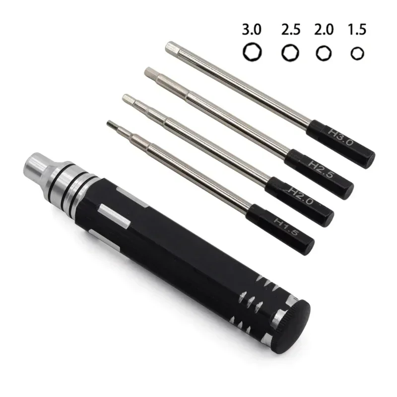 4 in 1 Precision Hex Screwdriver Wrench Tool Kits 1.5/2.0/2.5/3.0mm Hex Screw Driver Bit For Drone RC Quadcopter Car Repair