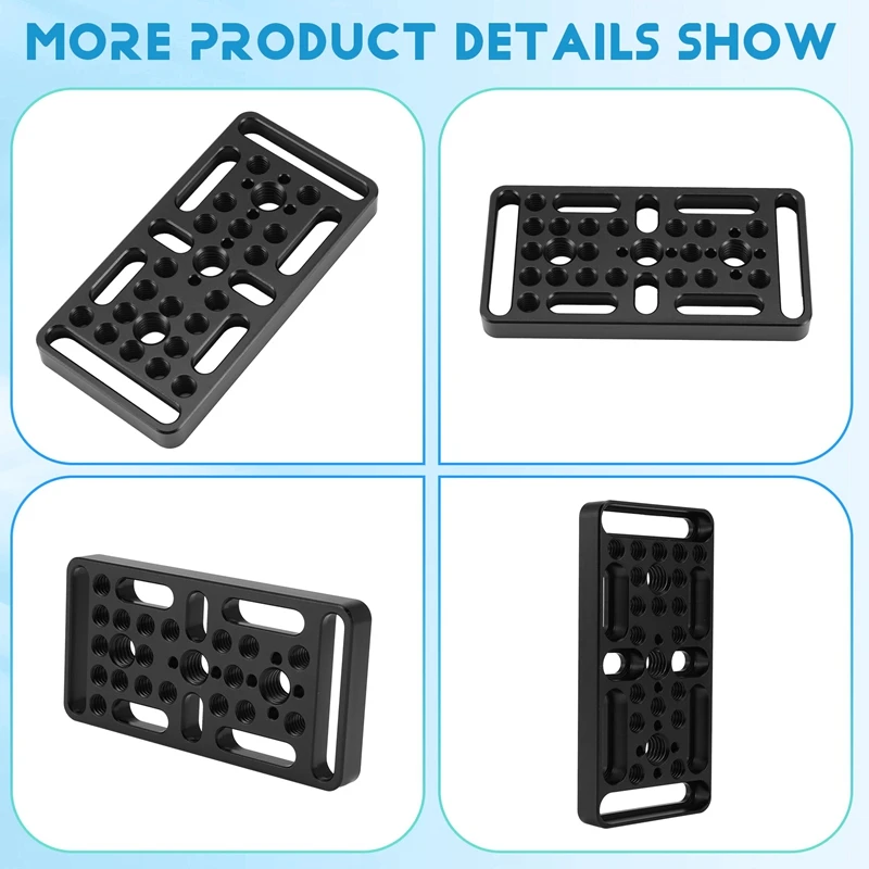 Quick Release Plate Multi-Function Expanding Cold Shoe Cheese Plate Double Hole Tube Clamp Tripod Adapter Plate