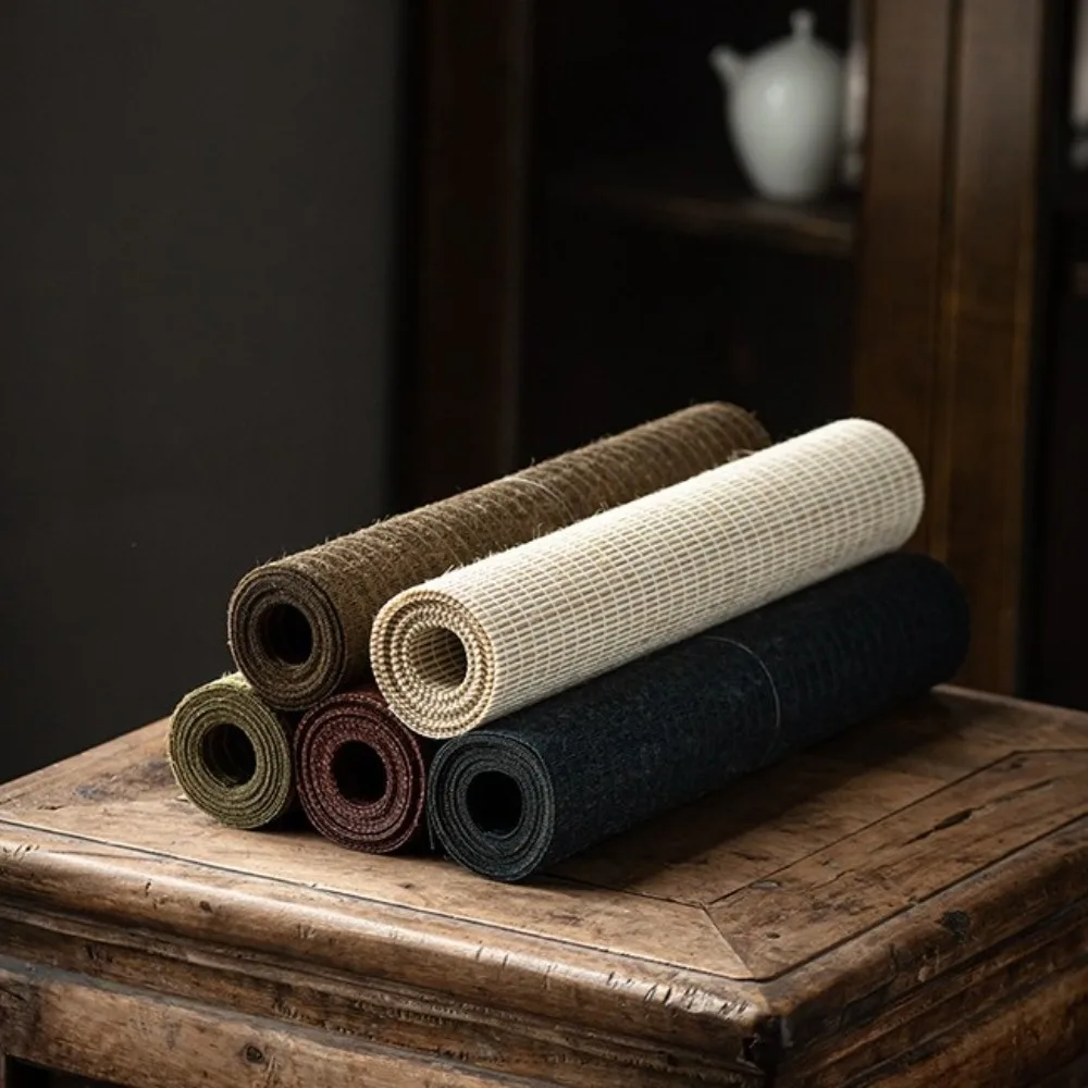 

Waterproof Linen Tea Mat Vintage Chinese Style Japanese Tea Flag Heat Insulation Tea Ceremony Desktop Protective Mat Home