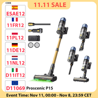 Proscenic P15 Cordless Stick Vacuum Cleaner, 50kPa 580W Powerful Suction, 70min Runtime, Anti-Tangle Brush, 6 Layers Filter