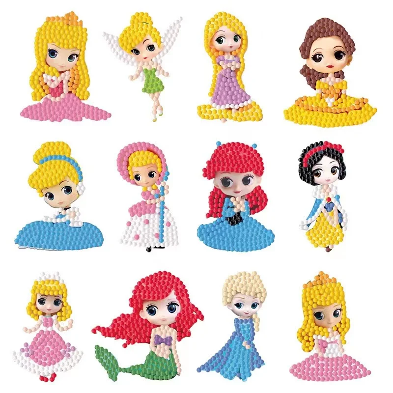 High quality Disney 5D Diamond Painting Sticker For Kids Beginners Paint By Numbers Kits Diamonds Mosaic Arts Handmade Gifts