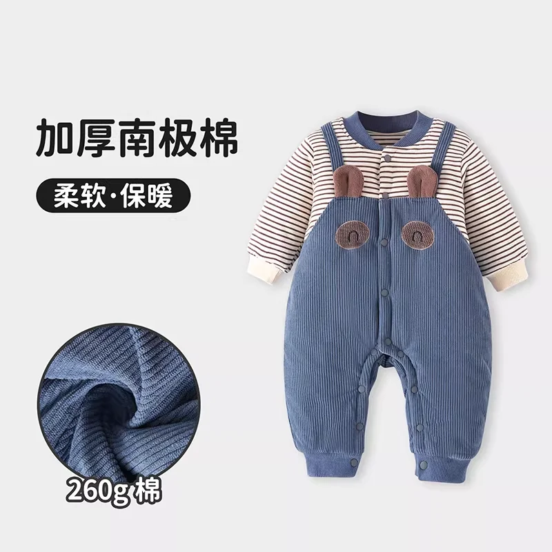 

Детский комбинезон с хлопковой подкладкой, 260 г, домашний комбинезон на весну, осень и зиму, тонкая хлопковая верхняя одежда для малышей