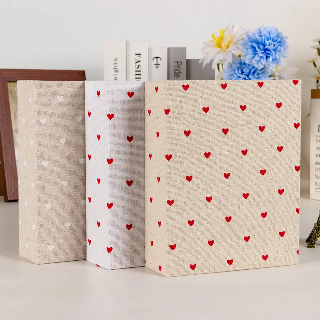 4x6 Inch Red Heart Photo Album 100 Pages,  Polaroid Album for School, Christmas, New Year, Wedding, Valentine Gift