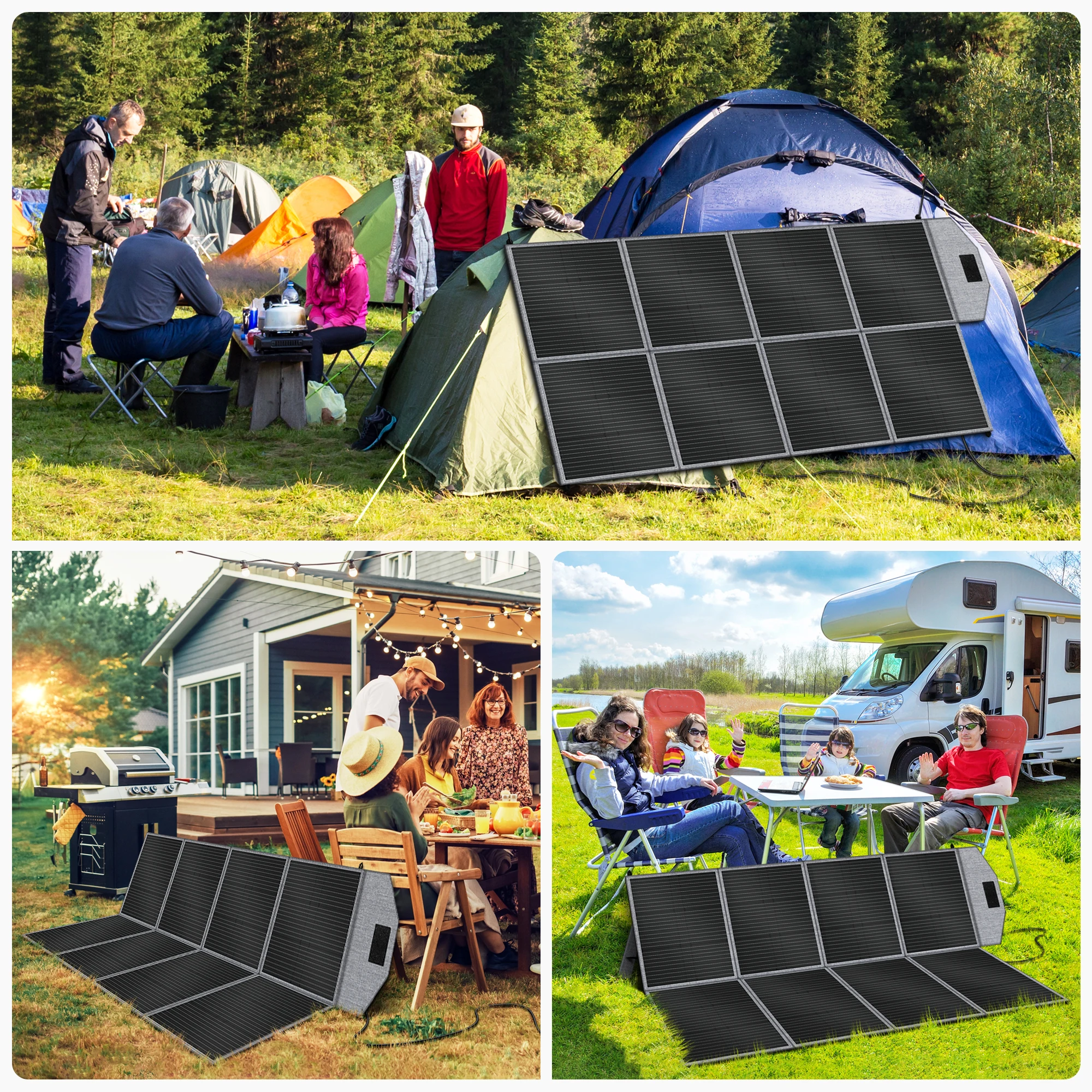 CTOLITY SP400 Portable Solar Panel 400W 41V Flexible Solar Charger Generator IP65 Caming RV Power Stations Camping Off Gird