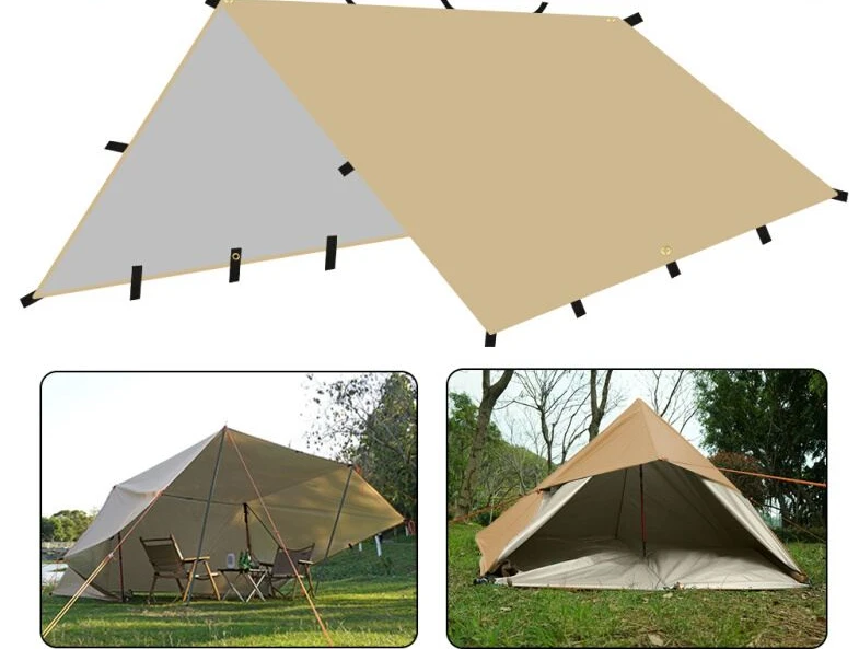 

Multi hanging square camping canopy, lightweight hiking shelter, outdoor ultra light tent