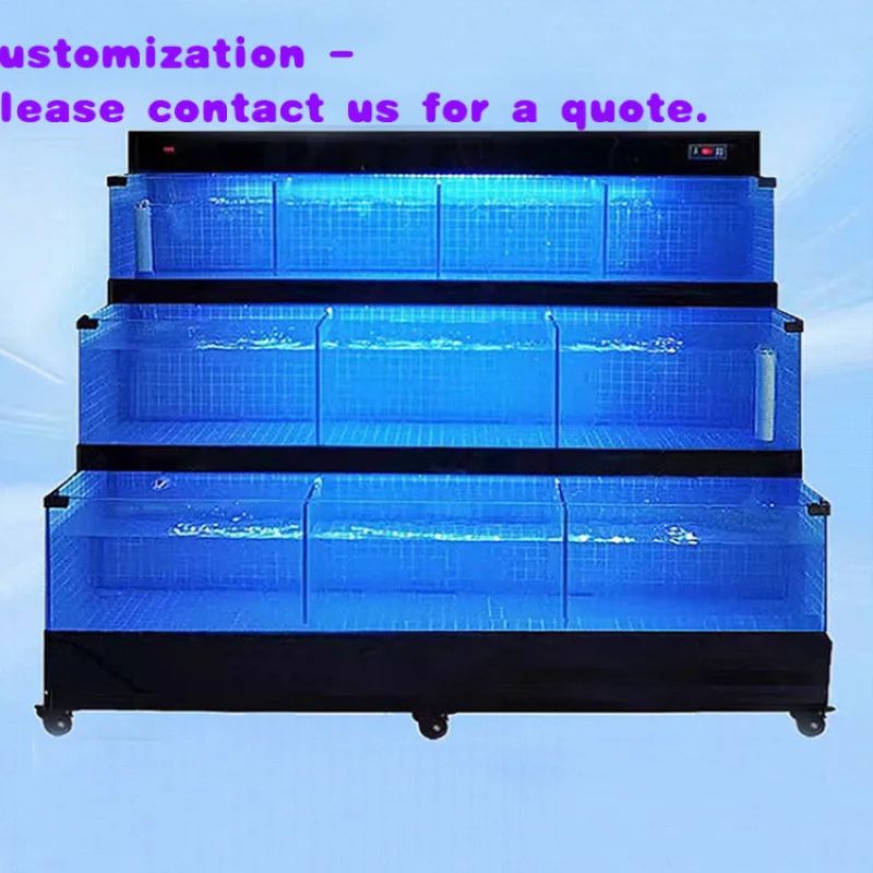 custom.Commercial Outdoor Seafood Display Fish Low-Noise Constant-Temperature Units Supermarket Shellfish Pond Dining R