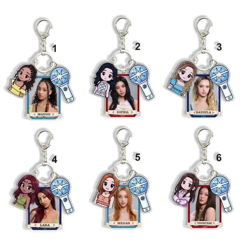 Katseye Girl Group Keychain Bag Charm Manon Megan Daniela Acrylic Pendant For Fans Purse Zipper Pull Cute Gift For Teens view 4