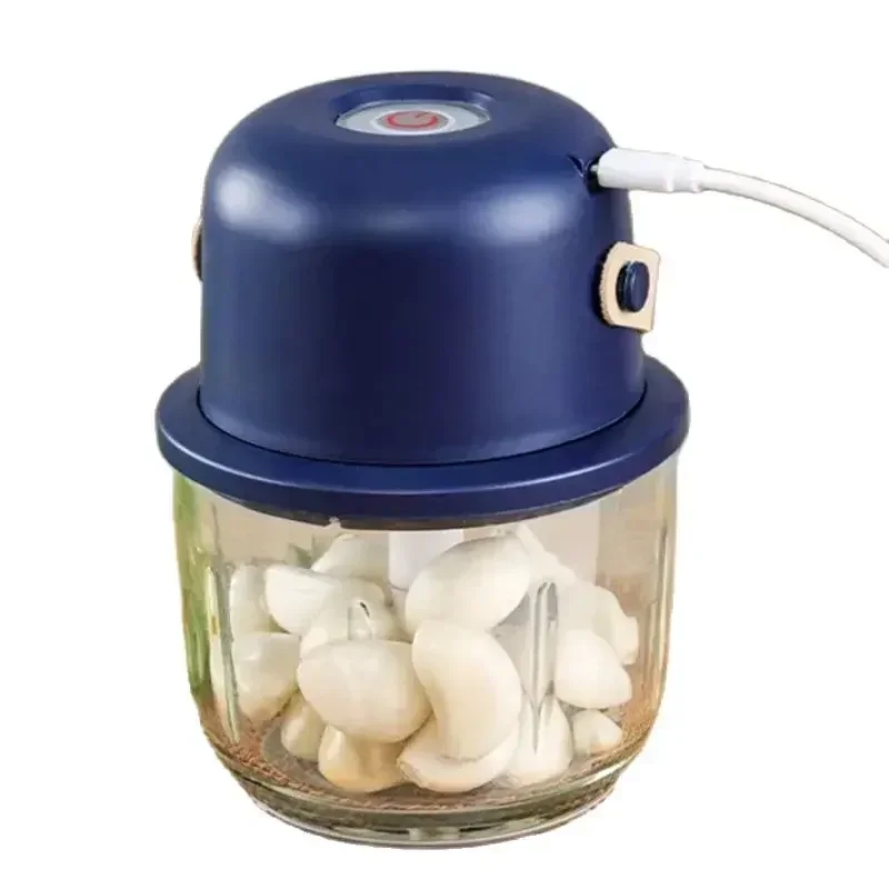 

% электрическая мясорубка для чеснока, артефакт, бытовая маленькая мясорубка с беспроводной зарядкой, венчик для чеснока, измельчитель чеснока, кухня, синяя на Ta