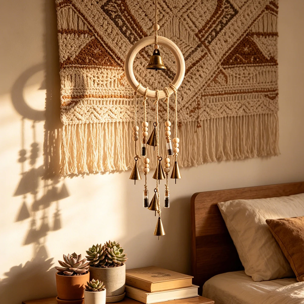 Wood Loop Wind Chime Hanging B - огляд і ціна Boho Wind Chimes