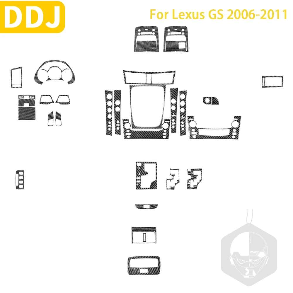 For Lexus GS 2006 2007 2008 2009 2010 2011 Accessories Car Carbon Fiber Interior Gear Console Armrest Panel Stickers Decorative