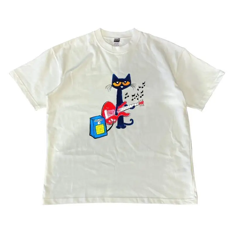 Koszulka gitarowa Pete The Cat Playing, koszulka graficzna Babyy, koszulka unisex Mw Me