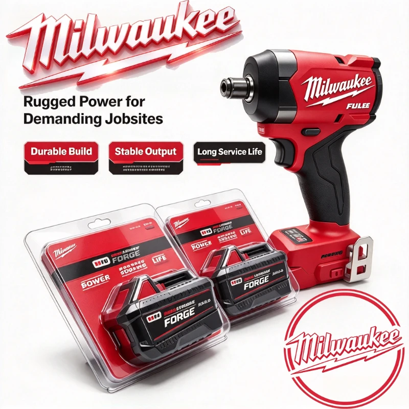 Milwaukee Genuine M18 HIGH OUTPUT 18V 6.0Ah Rechargeable Battery + M18 Rapid Charger Set Complete Power Kit for M18 FUEL Tools