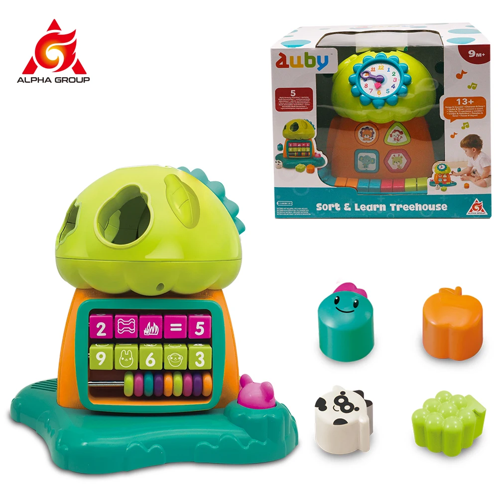 Auby Sort & Learn Treehouse with Music Light Intelligence Auditive Vision Mathematics Develop Educational Toy For Infant 9m+